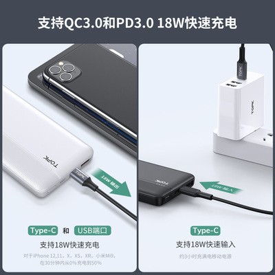 (BẢO HÀNH 1 NĂM) Sạc dự phòng TOPK I1015P 10.000 mAh QC3.0 sạc nhanh 18W Chính Hãng Loại Tốt Nhất