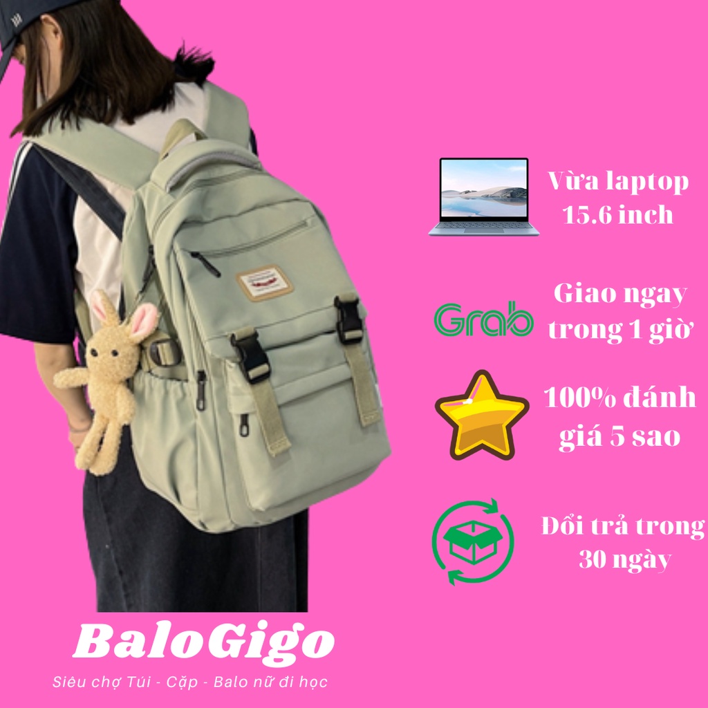 Balo nữ đi học cho học sinh sinh viên chứa laptop đến 15.6 inch G210 - BaloGigo
