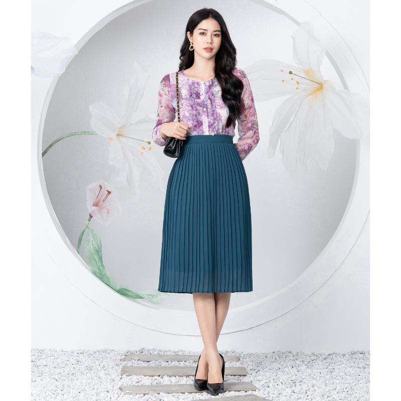 Áo Sơ Mi Công Sở Nữ NK Fashion Thiết Kế Hoa Bèo Nữ Tính, Chất Liệu Cao Cấp Không Nhăn Xù NKSM2202010