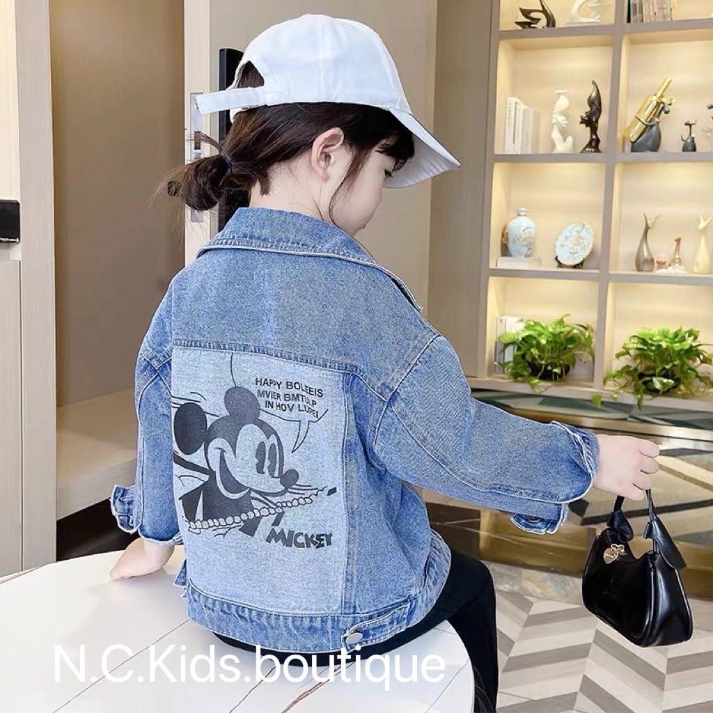 Áo Khoác Bò, Áo Jean In Hình Mickey Cực Dễ Thương Cho Bé Trai gái  10-25kg