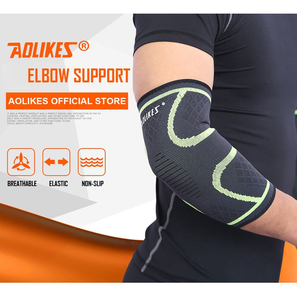 Băng bảo vệ khuỷu tay AOLIKES A-7547 co dãn đàn hồi sport elbow support