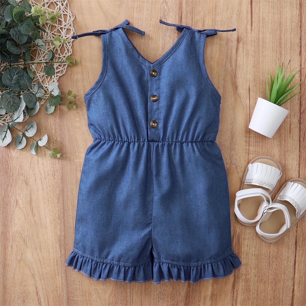 Áo liền quần bé gái MIKRDOO không tay thời trang mùa hè