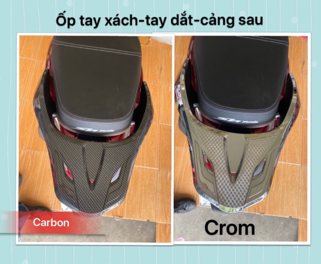 Ốp tay xách-cảng sau-tay dắt sh mode 2020 2021 lắp chung cao cấp carbon crom