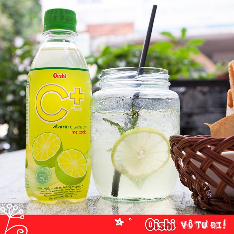 Nước Uống Có Ga Soda Chanh C Plus Oishi ( 24 Chai X 350Ml)