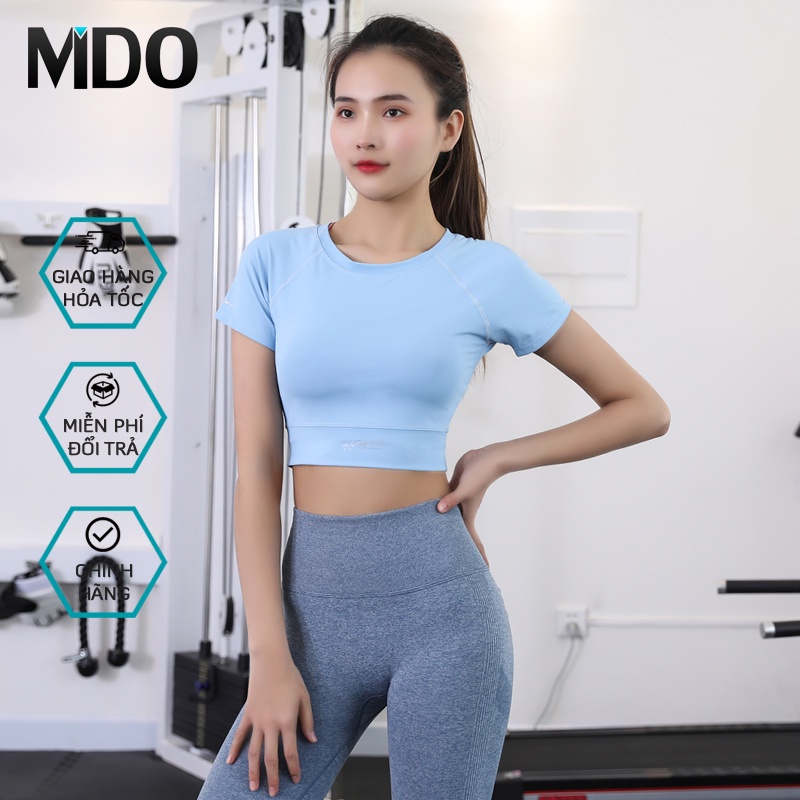 Áo croptop tập gym Mido A55 kiểu áo croptop body chất siêu đẹp, co giãn, thoáng mát, dễ kết hợp