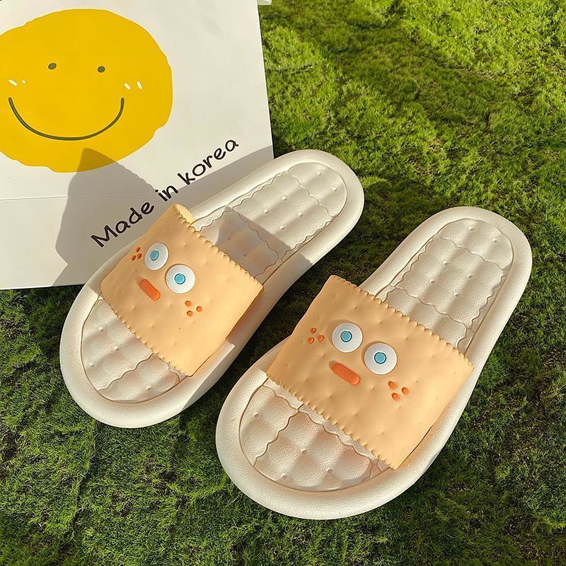 Dép đi trong nhà chống trượt họa tiết bánh quy đáng yêu cho nữ