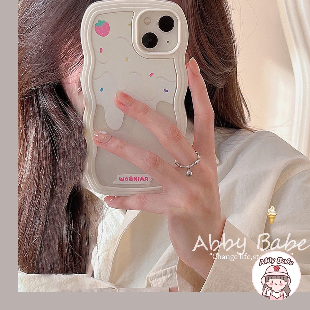 Ốp Điện Thoại TPU Mềm Chống Sốc Họa Tiết Kem Dâu 3D Cho Iphone 11 7Plus 13 12 11 Pro Max X XS 12 13 XR