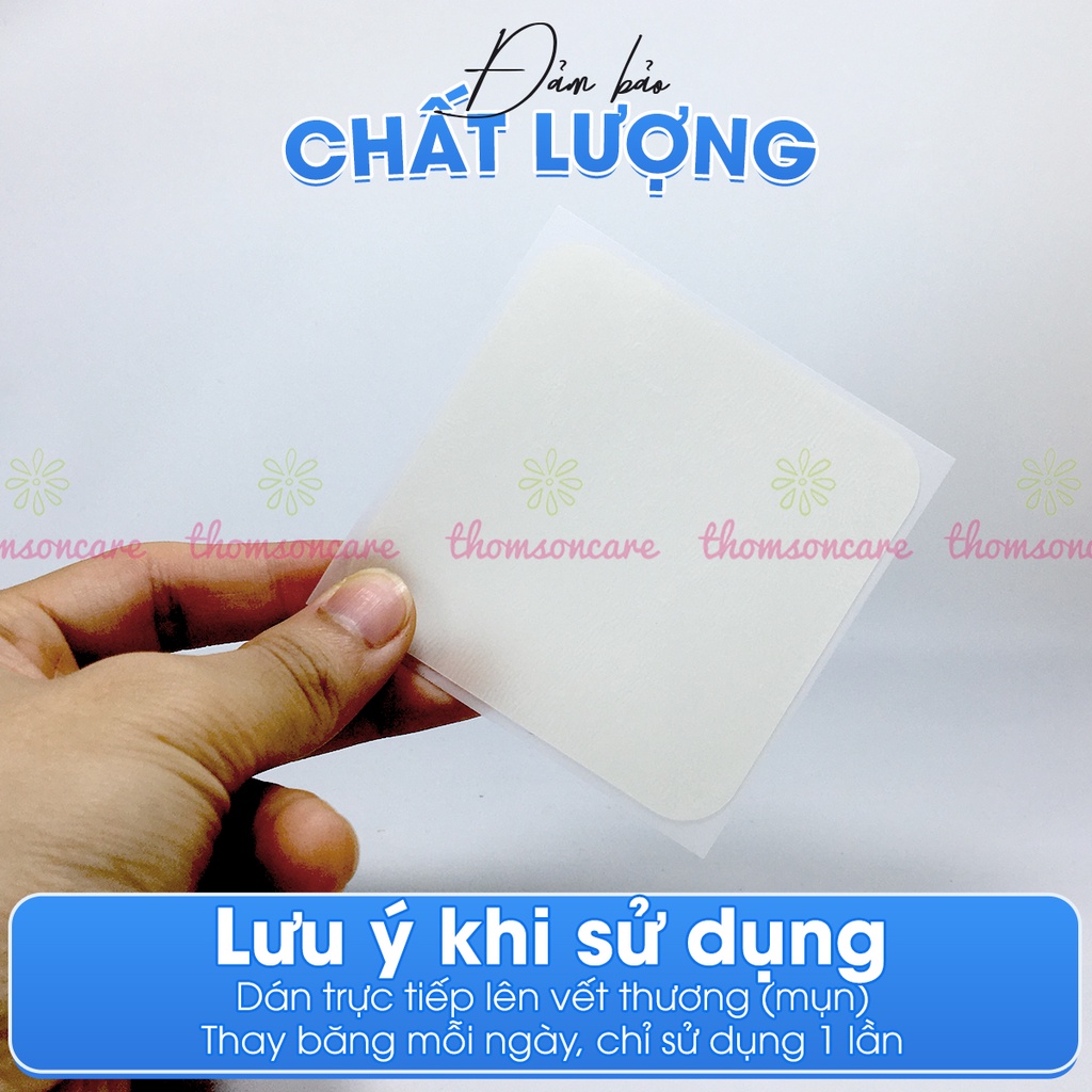 Miếng dán hút mụn, làm lành vết thương Somaderm từ Hàn Quốc, hộp 1 miếng trong suốt có thể cắt nhỏ