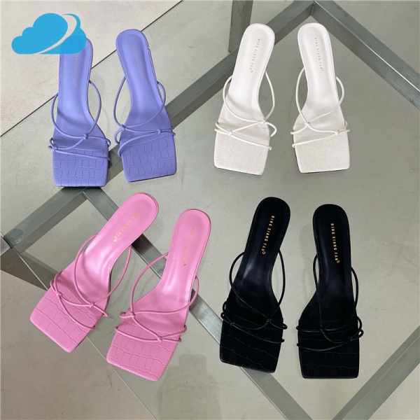 Dép Mũi Vuông Họa Tiết Da Cá Sấu Thời Trang Mùa Hè Mẫu Mới 2021