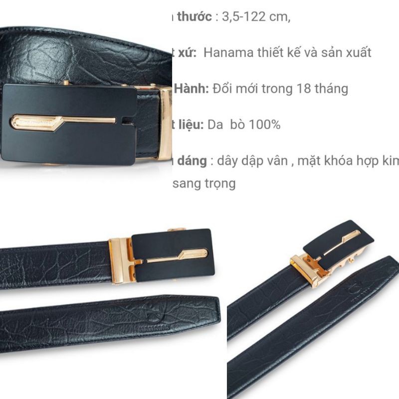 Dây lưng da bò dập vân cá sấu - Da thật 100% - Chính hãng Xịn