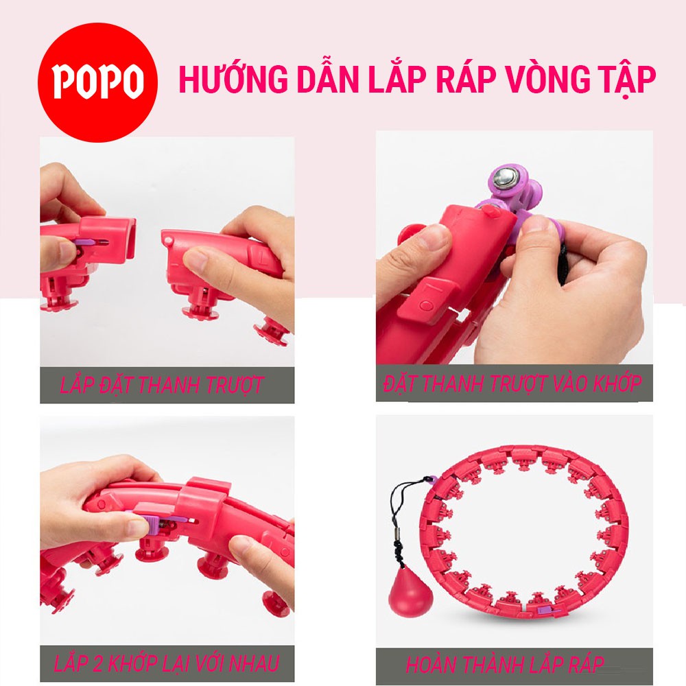 Vòng lắc giảm eo FG08 POPO có thể điều chỉnh vòng tập luyện giúp massage - Dụng cụ tập thể dục, tập gym giảm cân tại nhà