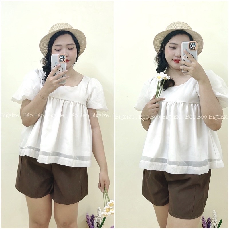 SET ÁO BABYDOLL MIX QUẦN SORT BIGSIZE KÈM ẢNH THẬT 60-90kg