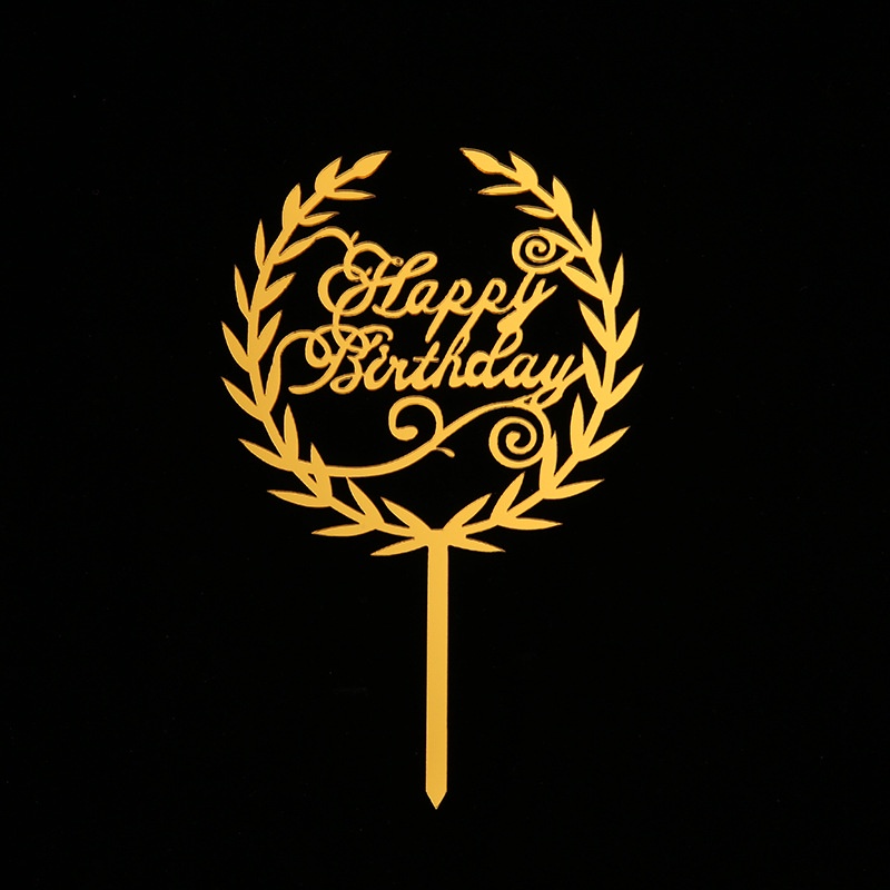 Phụ Kiện Cắm Trang Trí Bánh Sinh Nhật Happy Birthday Bằng Acrylic Chất Lượng Cao
