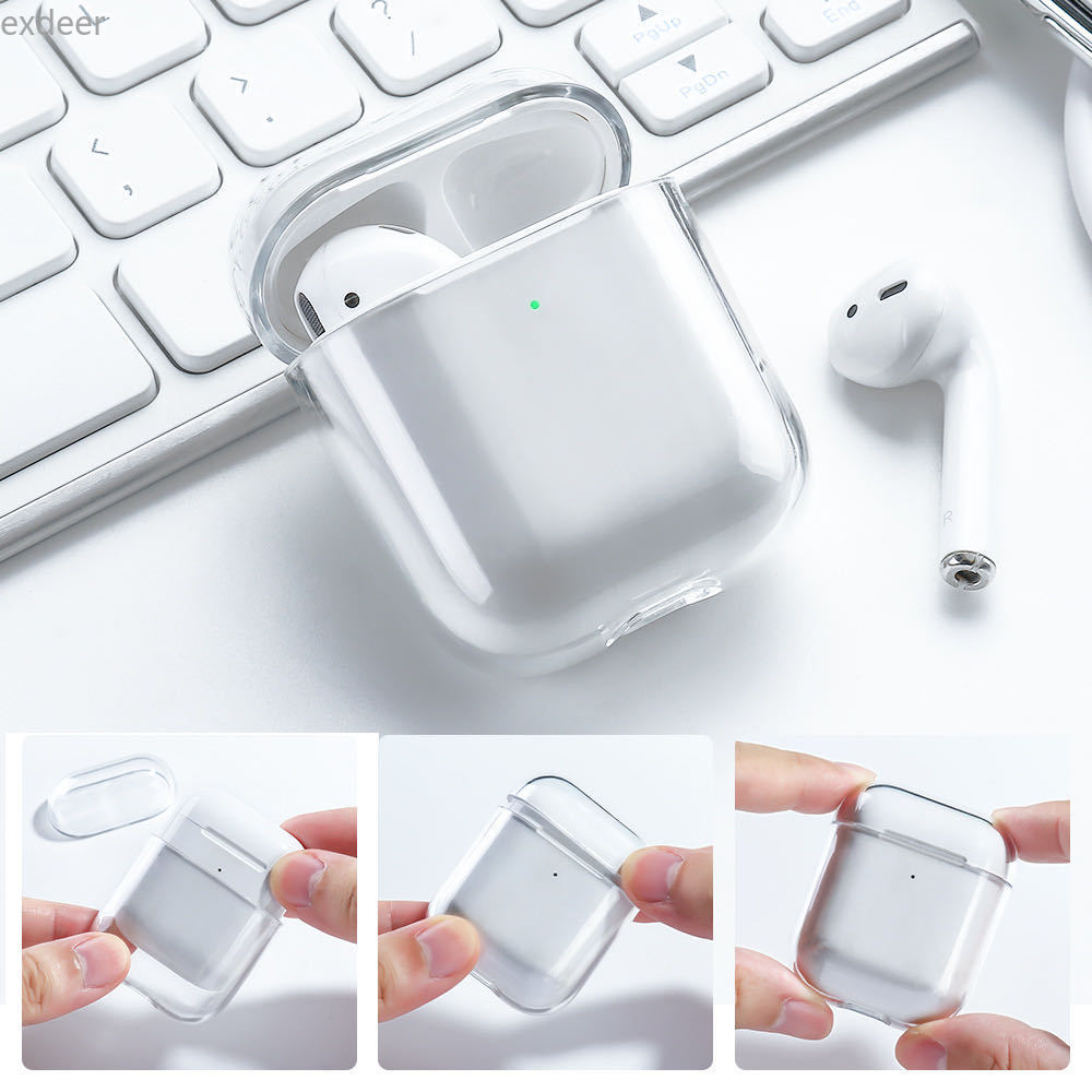 Vỏ Bảo Vệ Hộp Đựng Tai Nghe Airpods 2 Trong Suốt Bằng Silicon