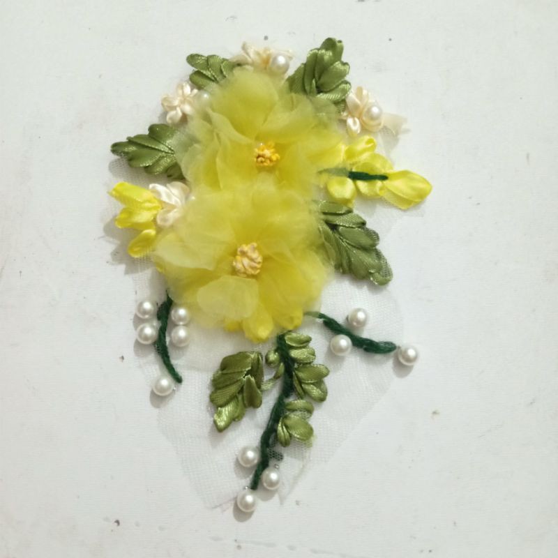 Hoa thêu ruy băng💖Hoa thêu nổi trang trí ÁO DÀI tạo điểm nổi bật