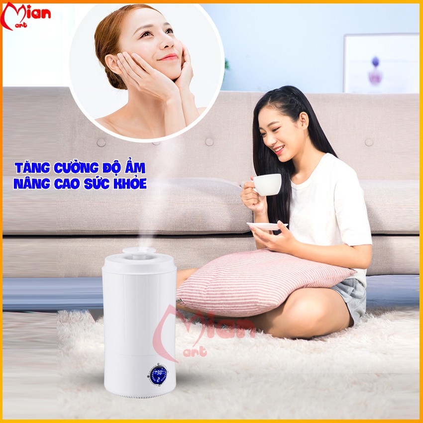 [Phun mạnh - siêu âm] Máy tạo ẩm - máy phun sương xông tinh dầu dung tích 3,8 lít bảo hành 3 tháng 1 đổi 1 - MIAN MART