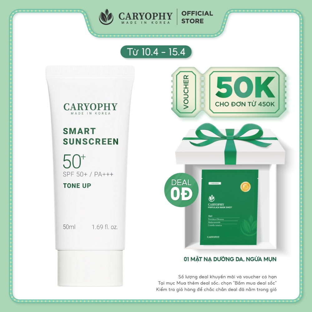 Kem chống nắng ngừa mụn Caryophy Smart Tone-up Sunscreen 50ML