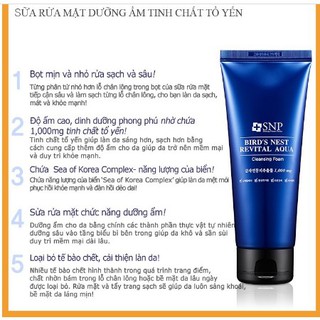 Sữa Rửa Mặt Tinh Chất Tổ Yến SNP
