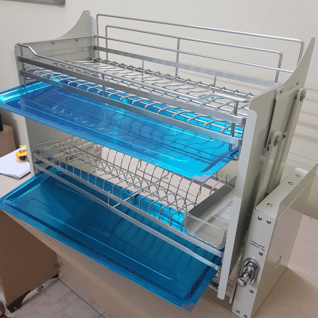 Giá Bát Nâng Hạ, Kệ Chén Nâng Hạ TAKI Mẫu Mới 2023 INOX Không Gỉ 304 - Bảo Hành Vĩnh Viễn - Có Thợ Lắp