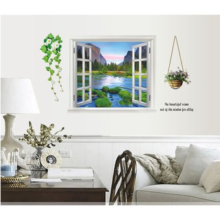 Decal trang trí cửa sổ 3D mẫu lẳng hoa trắng ( kèm Video thật )