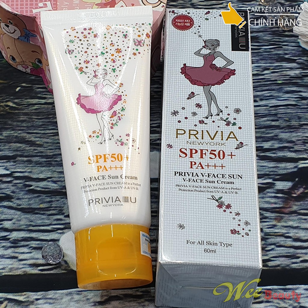 Kem Chống Nắng V-Face Sun Cream 60ml [SPF50+, PA+++] - Privia [Hàn Quốc]