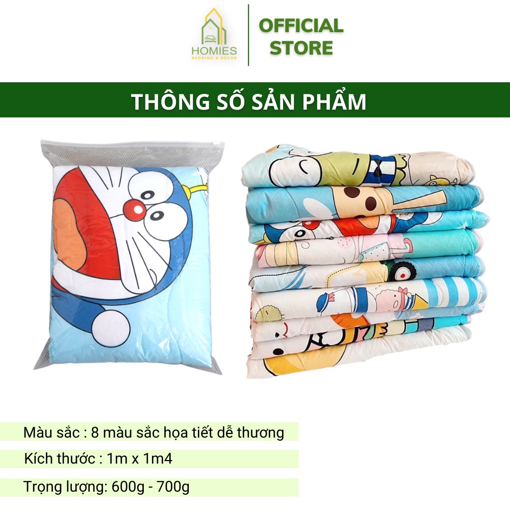 Chăn trẻ em HOMIES  20 Mẫu chất cotton đũi cho bé đắp mùa hè thu, đắp văn phòng - 1m x 1m5 Mềm Mát 4.7