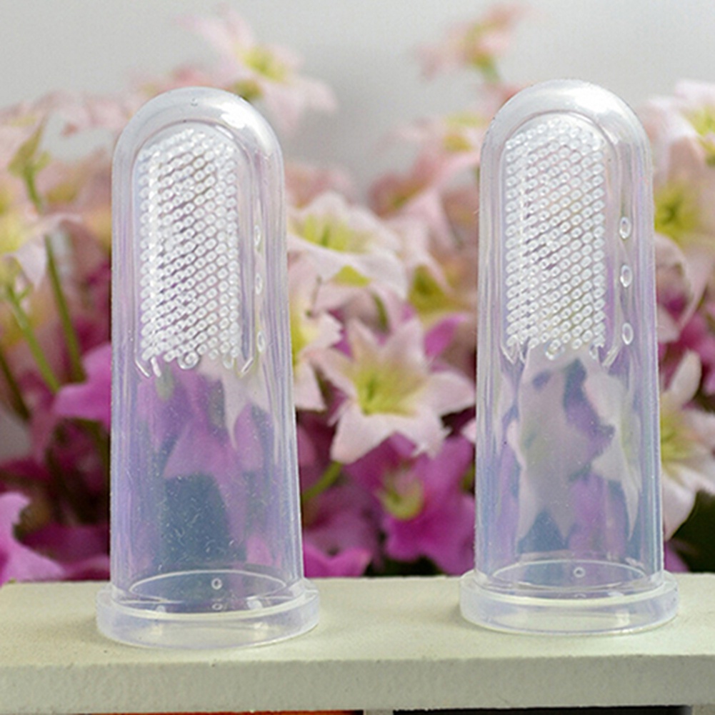Bàn chải đánh răng đeo ngón tay bằng silicon mềm cho thú cưng