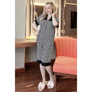 Bộ ngủ pijama lửng chất kate Thái