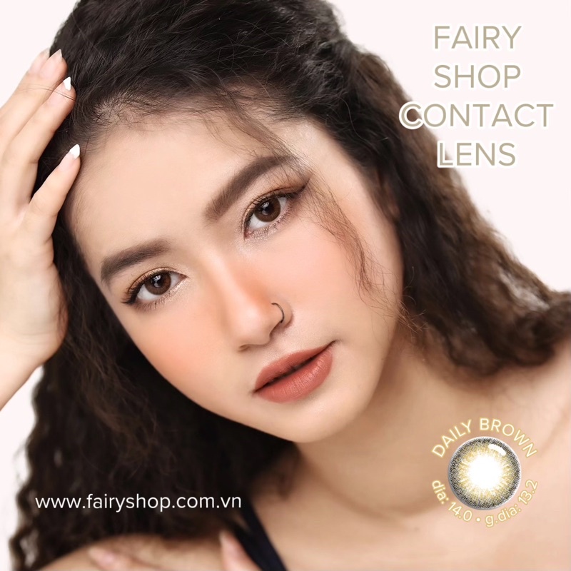 Kính Áp Tròng Daily Brown 14.0mm - Kính Áp Tròng Hàn Quốc FAIRY SHOP CONTACT LENS - độ cận 0 đến 8