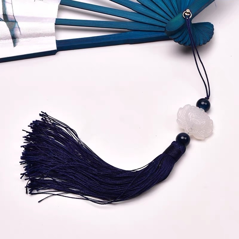 Quạt thư hoạ cổ trang - size lớn 33cm - trúc trắng - 2 mặt