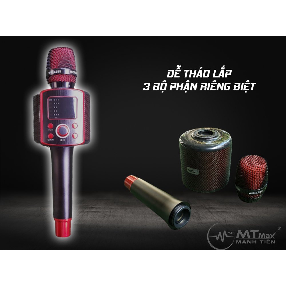 Mic karaoke MTMAX T7 - 3 trong 1 siêu nhỏ gọn tích hợp nhiều chức năng âm thanh cao cấp âm thanh to, thanh, trung thực