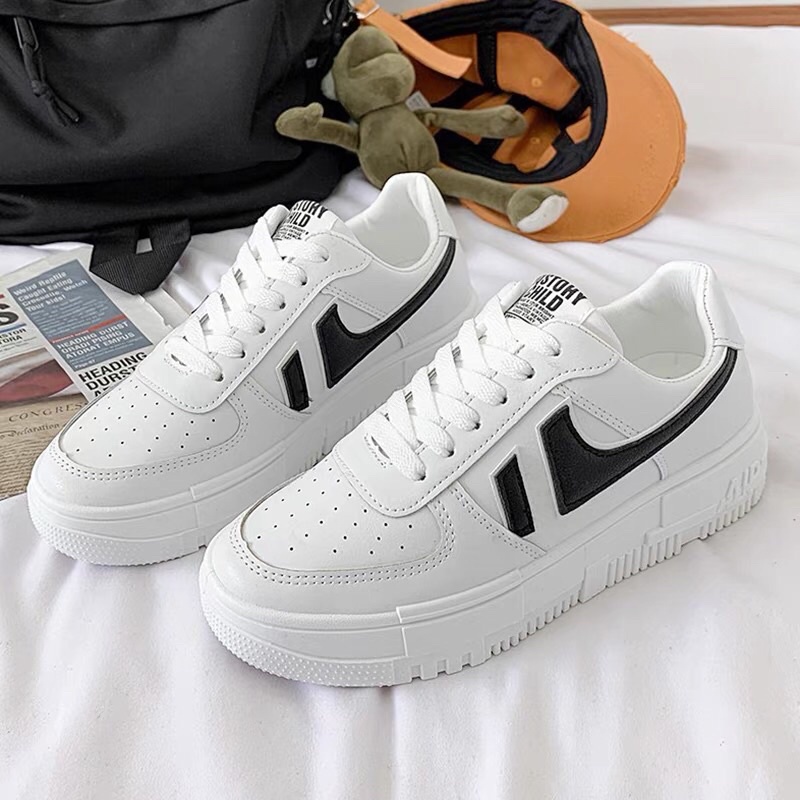 Giày sneaker nữ độn đế siêu nhẹ 6666 viền màu AIR cao cấp