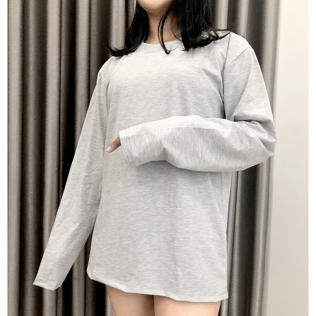 Áo Thun Dấu Quần Thời Trang 24h Thun Dáng Thụng Dài Tay Cho Nam và Nữ
