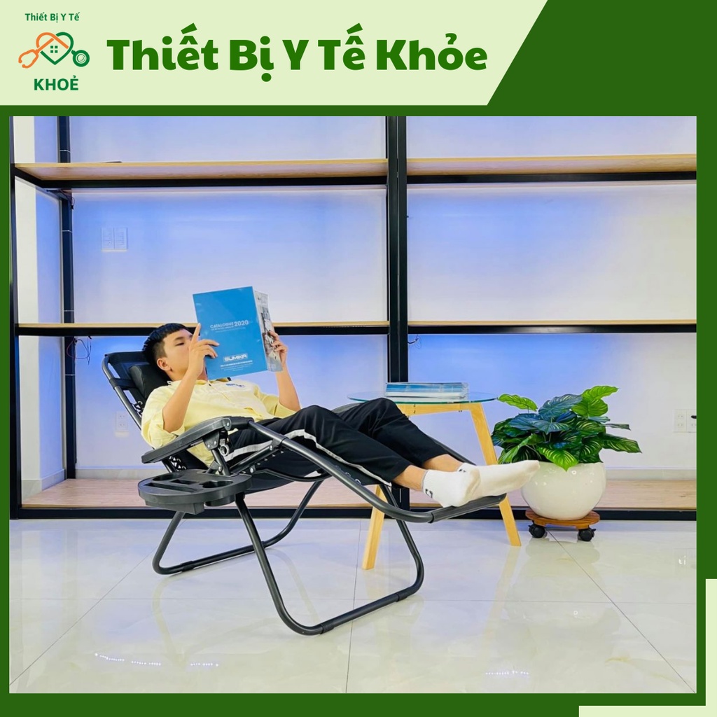 Ghế xếp thư giãn Sumika 179 Đen - Khóa Kim Loại