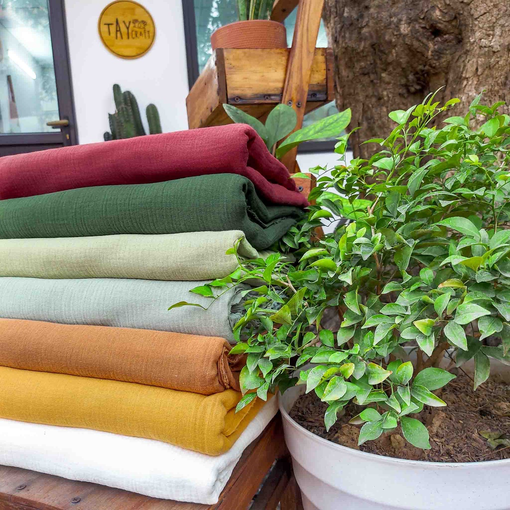 Vải xô muslin màu trơn 50x140cm