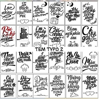 Tem decal chữ mẫu có sẵn 400tem
