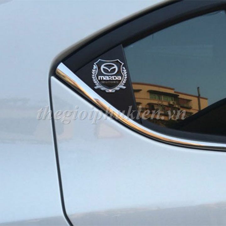 Bộ 2 Logo dạng Bông lúa theo xe- Mazda( hàng chất )( hàng chất )