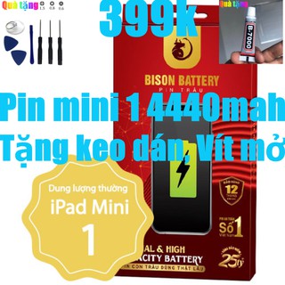 Pin iPad mini 1, Pin iPad A1445 Bison 4440mah, bảo hành 12 tháng