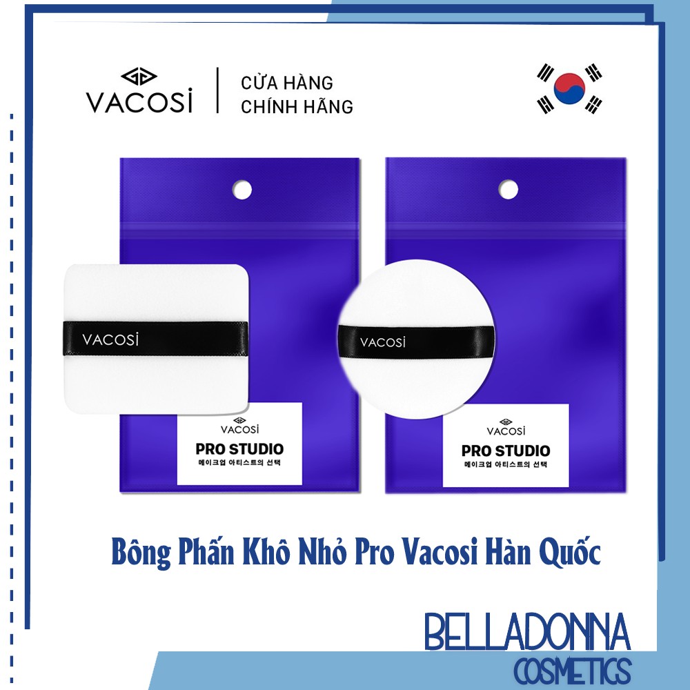 [CHÍNH HÃNG] Bông Phấn Khô Nhỏ Pro Vacosi Prs Small Pro Puff PK01/PK02 (Bịch 1 Cái)