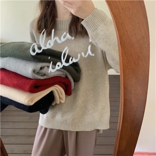 Áo len trơn xẻ tà dáng oversize