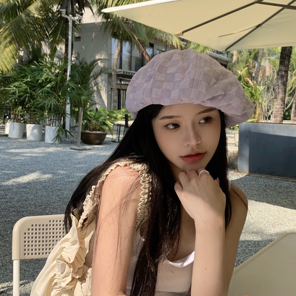 Mũ nồi Mg STUDIO kẻ ô caro cỡ lớn