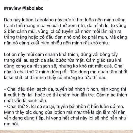 [Bill Authentic] - [Hàng sẵn] Nước hoa hồng Labo Labo se khít lỗ chân lông | BigBuy360 - bigbuy360.vn