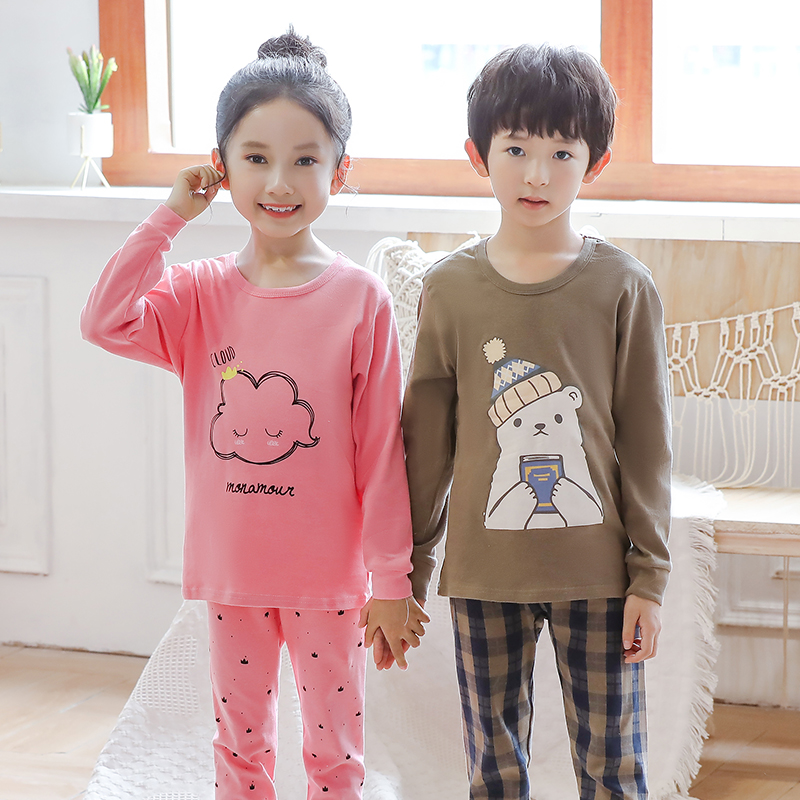 2 Bộ Đồ Ngủ Dài Tay Bằng Cotton Cho Bé Trai 2-15 Tuổi