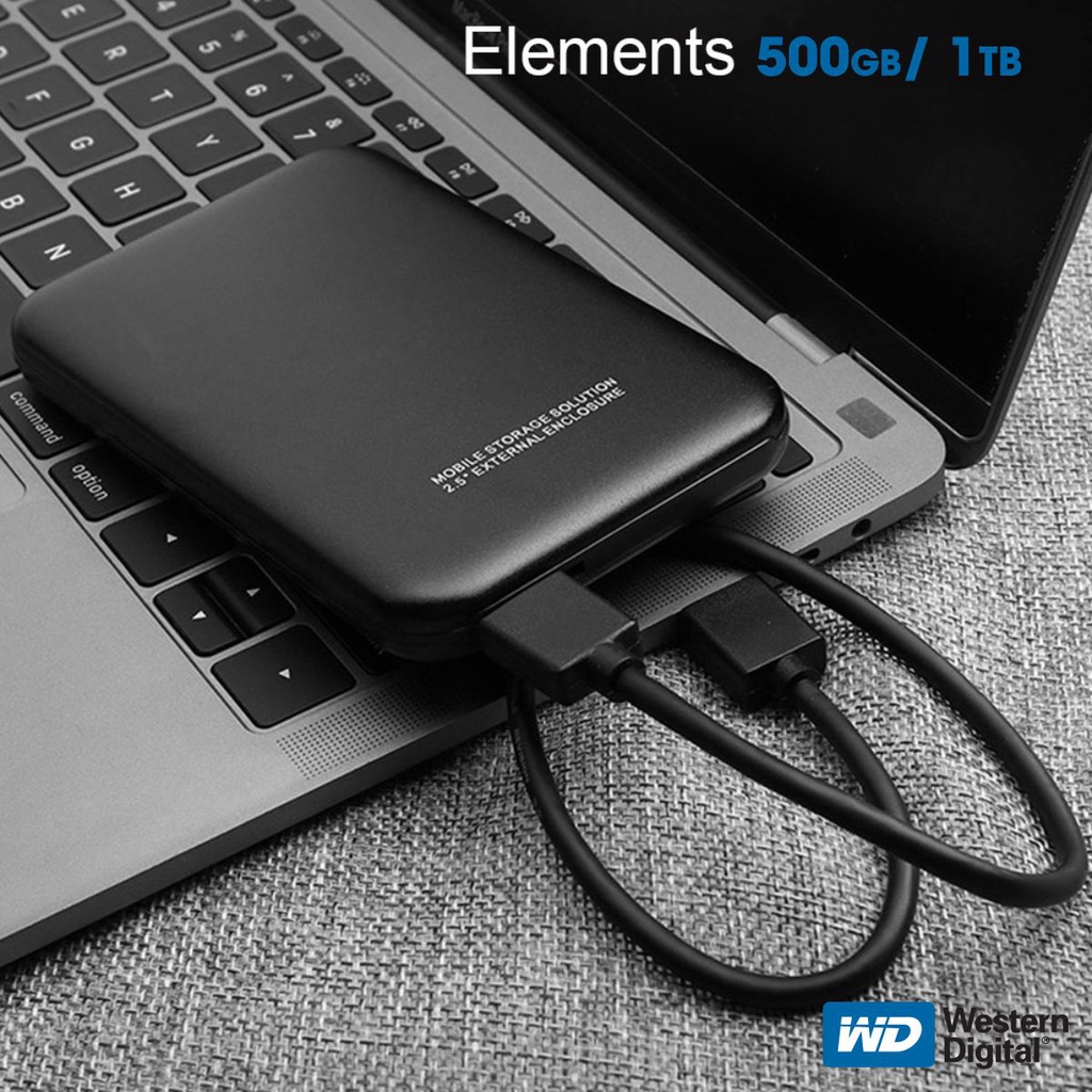 Ổ cứng di động WD Elements 2.5" USB 3.0 500GB/ 1TB - [Bảo hành 24 Tháng] Ổ cứng gắn ngoài phổ biến nhất