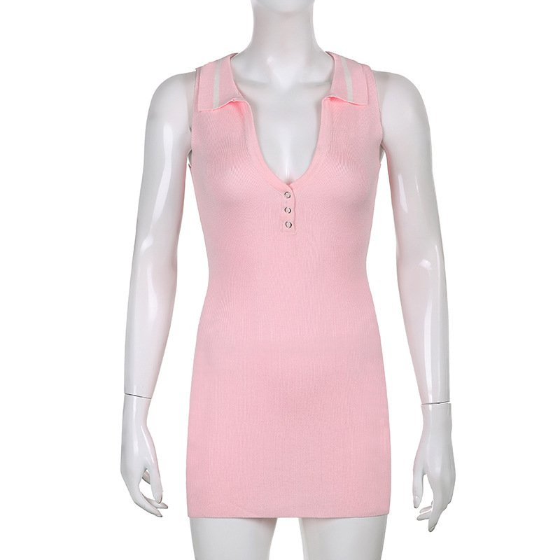 Đầm Dệt Kim Cổ Chữ V Khoét Sâu Cho Nữ