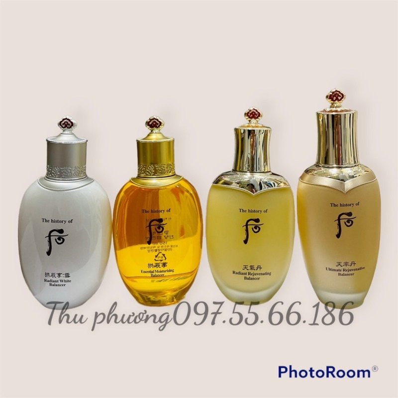 NƯỚC HOA HỒNG WHOO TRẮNG - WHOO VÀNG - WHOO TÁI SINH 150ML ( tách set)