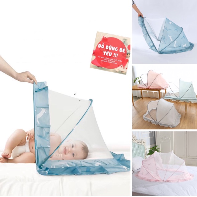 [Mã 267FMCGSALE giảm 8% đơn 500K] Màn chụp, mùng chụp gập gọn chống muỗi cho bé [ babyboo]