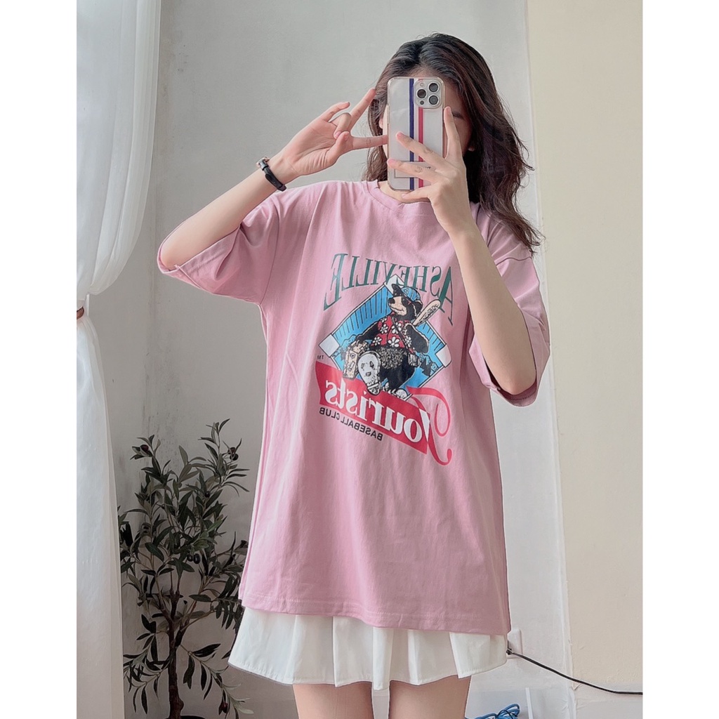 Áo Thun 3158 Asheville Gấu PEONYB Nữ [FREESHIP]  Phông ngắn tay form rộng oversize in hình vintage hàn quốc Ulzzang