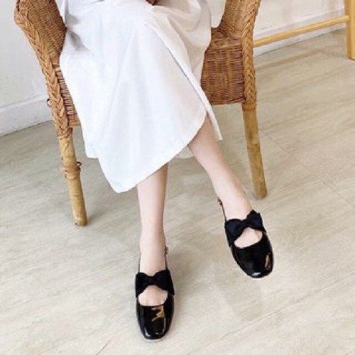 Free ship Giày cao gót / Sandal cao gót  thắt nơ quai cài sau bản to cực xinh