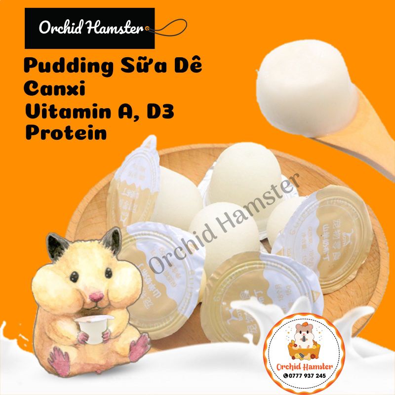 Pudding Thạch Sữa Dê Bổ Sung Canxi ,Lợi Khuẩn Tiêu Hóa Cho Hamster (1 Viên)